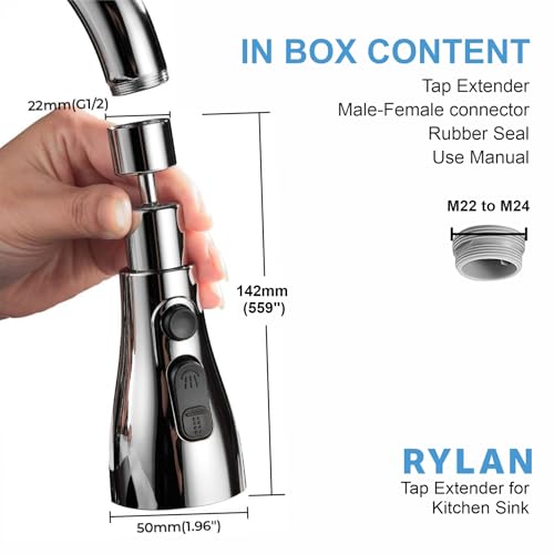 Rylan Tap Extender for Kitchen Sink, Flexible Faucet with Tap Extension for Convenient Use Upgrade Your Kitchen Sink with Flexible Tap for Easy Access | 1 Year Warranty | - Image 4