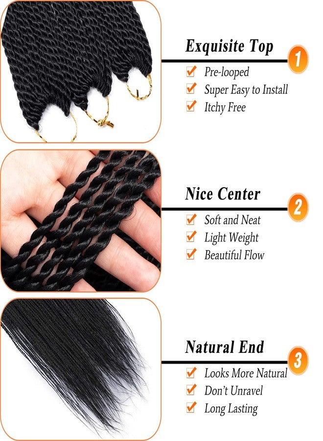 NAYOO Senegalese Twist Crochet Hair - 8 Packs 26 Inch Crochet Hair For Black Women, 35 Strands/Pack Small Twist Crochet Braids Hair Hot Water Setting, Pre-Looped Crochet Braiding Hair(26 Inch, 1B) - Image 5