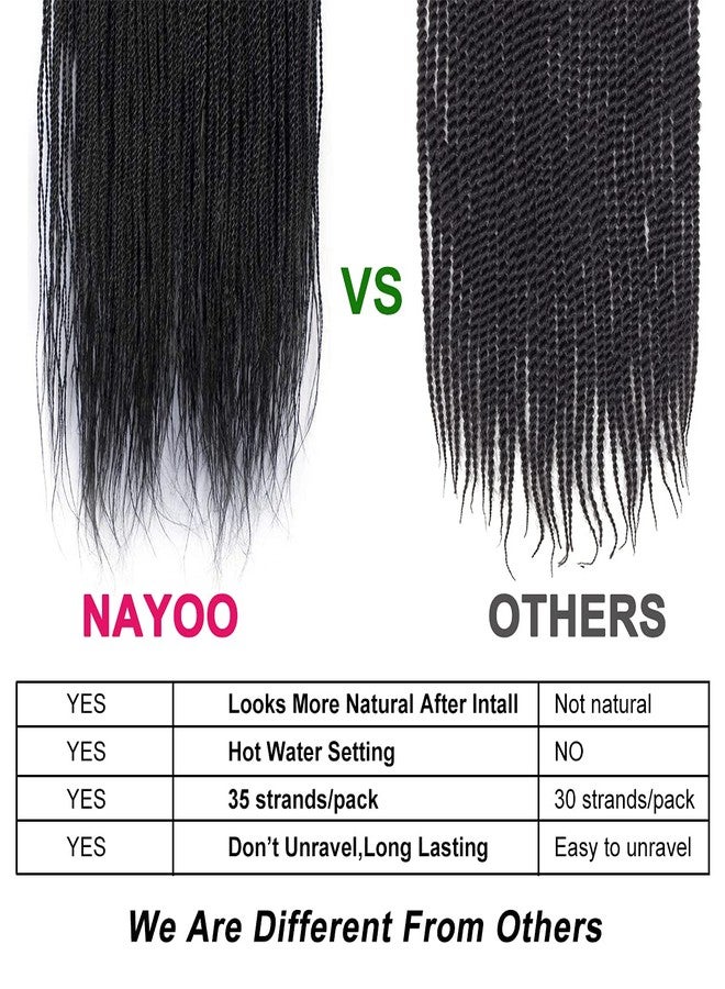 NAYOO Senegalese Twist Crochet Hair - 8 Packs 26 Inch Crochet Hair For Black Women, 35 Strands/Pack Small Twist Crochet Braids Hair Hot Water Setting, Pre-Looped Crochet Braiding Hair(26 Inch, 1B) - Image 2