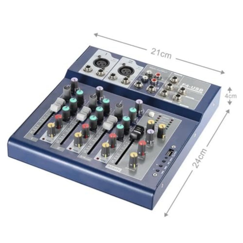 4-channel Mixer Audio Professional Sound Effects Processor Professional Mixing Console Usb Performance Karaoke Live Mixer - Image 2