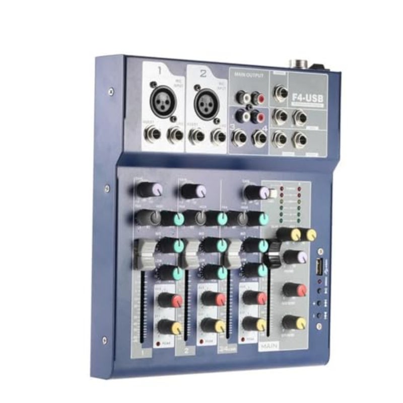4-channel Mixer Audio Professional Sound Effects Processor Professional Mixing Console Usb Performance Karaoke Live Mixer - Image 1