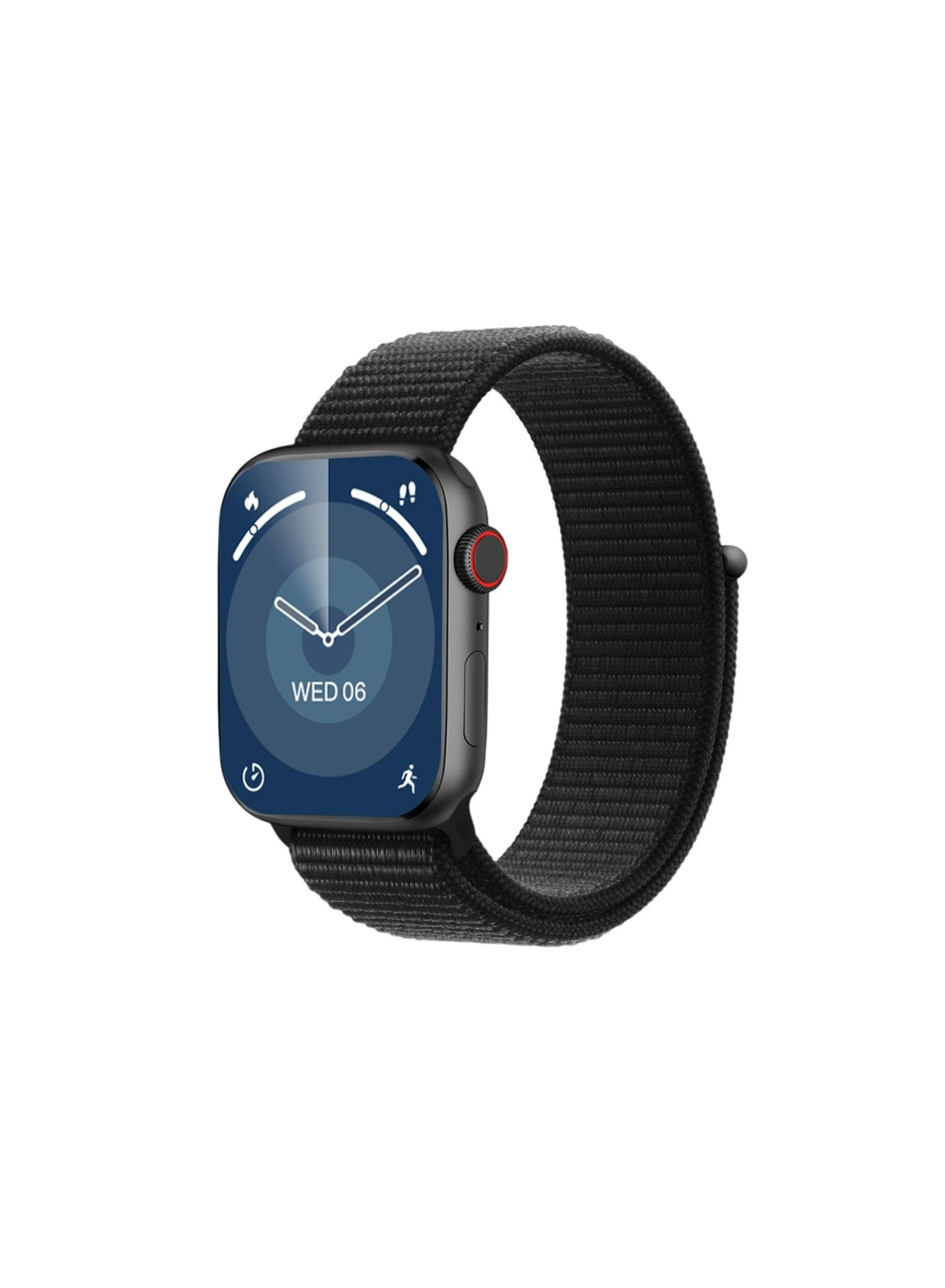 GREEN LION Active SE Smart Watch with Full Square Display, 250mAh Battery, Multiple NFC, Waterproof, Bluetooth Call, Heart Rate Tracker, Wireless Chargering, Bedside Lamp Mode - Black
