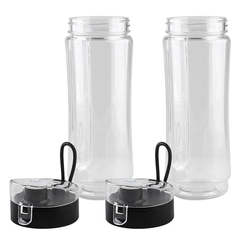 Veterger Replacement Parts 2 pack 20oz Sports Bottle with Spill-Proof Lid,Compatible with Oster MyBlend Plus Personal Blender - Image 1