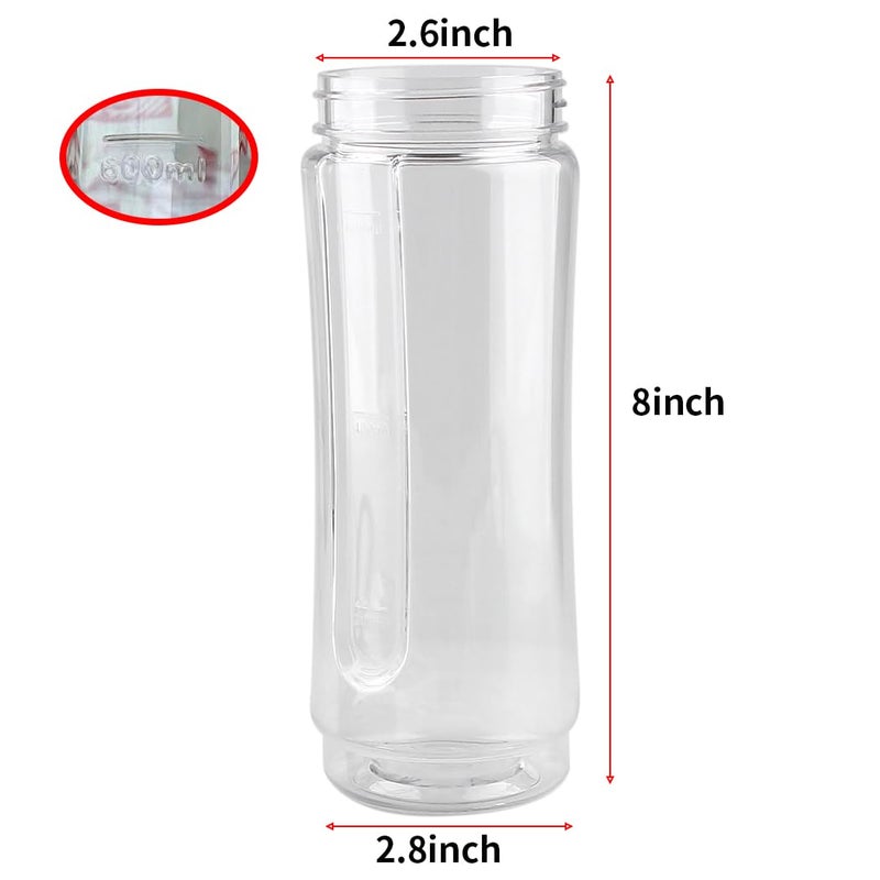 Veterger Replacement Parts 2 pack 20oz Sports Bottle with Spill-Proof Lid,Compatible with Oster MyBlend Plus Personal Blender - Image 3