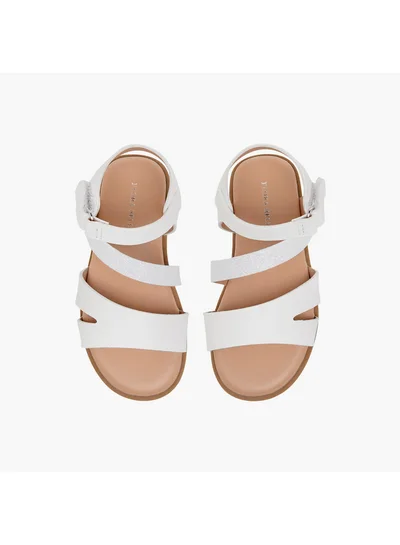 Flora Bella By Shoexpress Girls Strap Detail Sandals with Hook and Loop Closure