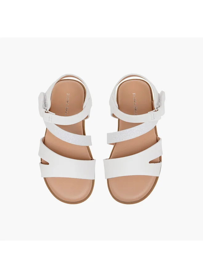 Flora Bella By Shoexpress Girls Strap Detail Sandals with Hook and Loop Closure