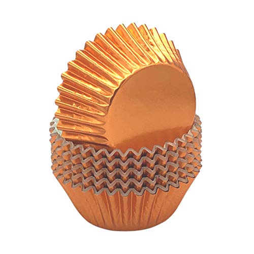 Huaswan Warm Orange Foil Cupcake Liners Standard Baking Cups for Party, Birthday and More, 120-Count - Image 1
