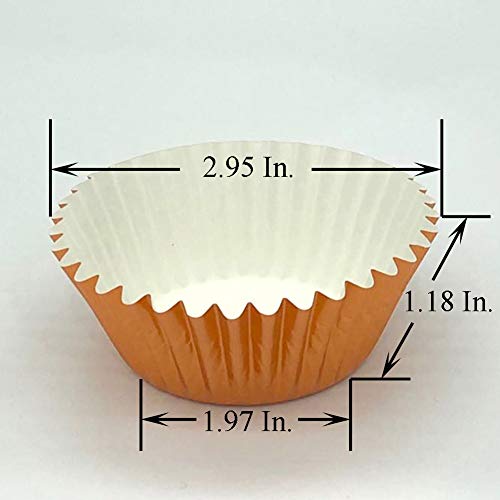Huaswan Warm Orange Foil Cupcake Liners Standard Baking Cups for Party, Birthday and More, 120-Count - Image 2