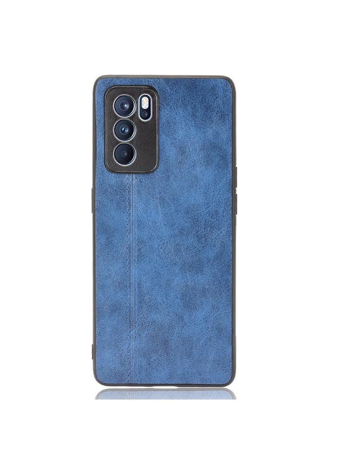 اس-توب جراب لهاتف OPPO Reno6 Pro مقاوم للصدمات بنمط جلد البقر المخيط من مادة PC + PU + TPU - Image 2