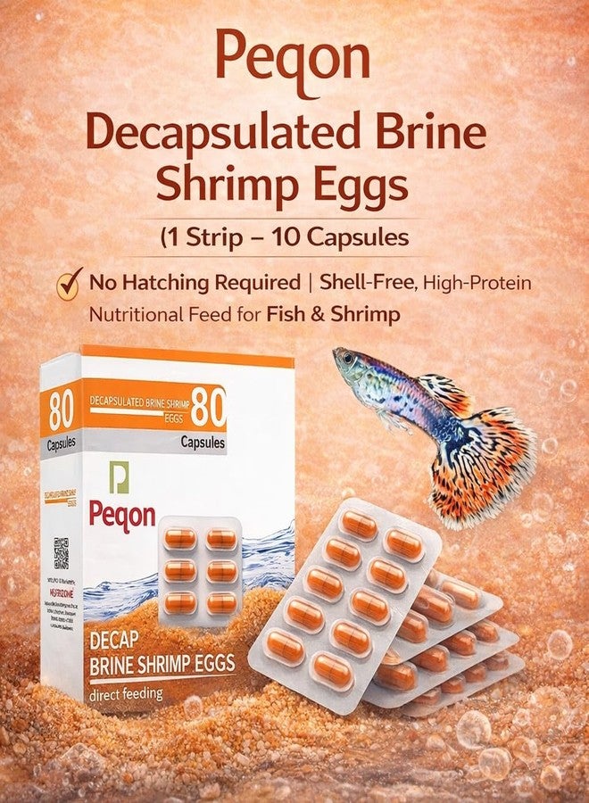 VAYINATO® Peqon Decapsulated Brine Shrimp Eggs – 1 Strip (10 Capsules) | No Hatching Required | Shell-Free High Protein Feed for Fish, Shrimp & Fry | Ready-to-Feed Aquarium Nutrition - Image 1