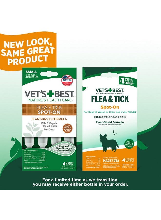 Vet's Best Vet's Best Flea and Tick Spot-on Drops - Topical Flea and Tick Prevention for Dogs - Plant-Based Formula - Certified Natural Oils for Small Dogs - 4 mo Supply  - Image 2