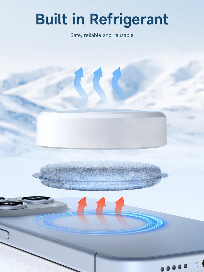 Hagibis Magnetic Cell Phone Cooler for Gaming, Live Streaming, Mobile Phone Cooling Pad Ice Storage Radiator for iPhone MagSafe Tablet iPad Pro Android (MC100B 28mm) - Image 3