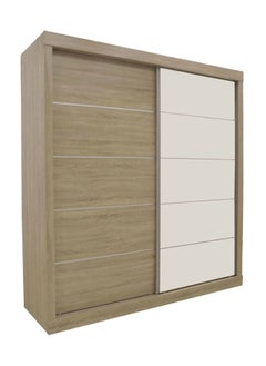 DANUBE HOME Supreme 2-Door Large Sliding Wardrobe With Mirrors Stylish And Spacious Bedroom Storage Modern Sliding Doors With Full-Length Mirrors Durable Home DÃ©cor - French Sonoma Oak  - Image 4