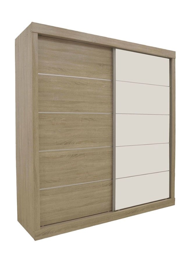 DANUBE HOME Supreme 2-Door Large Sliding Wardrobe With Mirrors Stylish And Spacious Bedroom Storage Modern Sliding Doors With Full-Length Mirrors Durable Home DÃ©cor - French Sonoma Oak  - Image 4