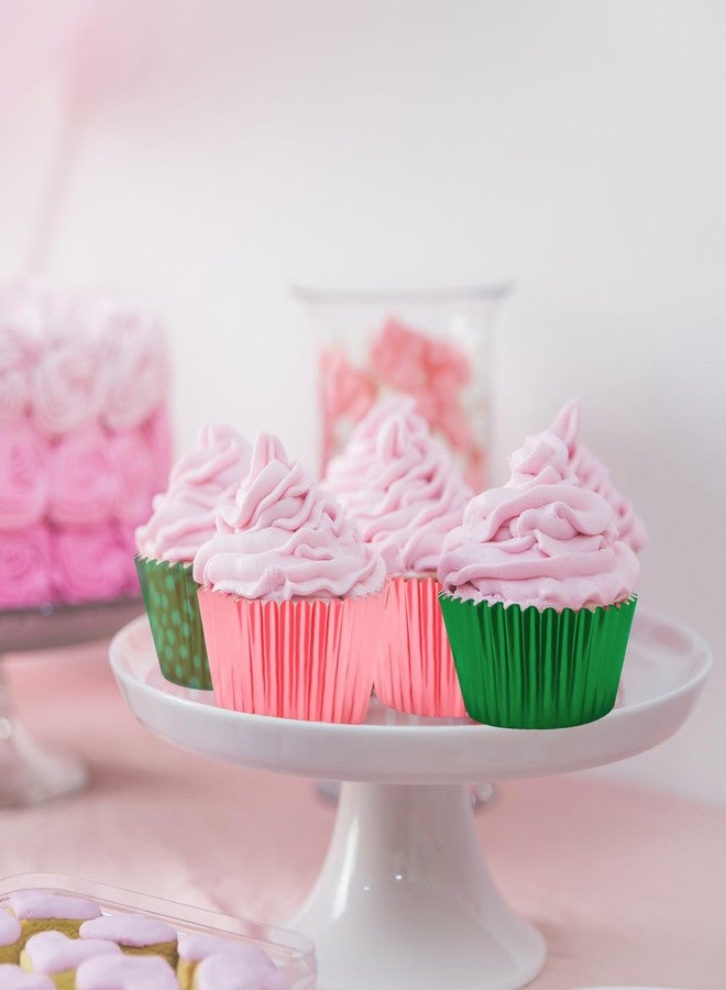 FYSUIMU 200Pcs Halloween Green Pink Foil Cupcake Liners Witch Princess Theme Paper Cake Baking Cups Pink Green Muffin Cupcake Wrappers for Candy Cookie Dessert Birthday Wedding Party, 2 x 1.2 Inch - Image 5