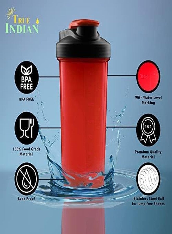TRUE INDIAN (2024 New) Gym Accessories Combo Set for Men and Women Workout with Whey Bottle, Hand Gripper,Duffle Bag, Wrist Wrap, Hand Gloves Sipper/Shaker - All-in-One Fitness Gym Kit (Pack of 7) (RED) - Image 3