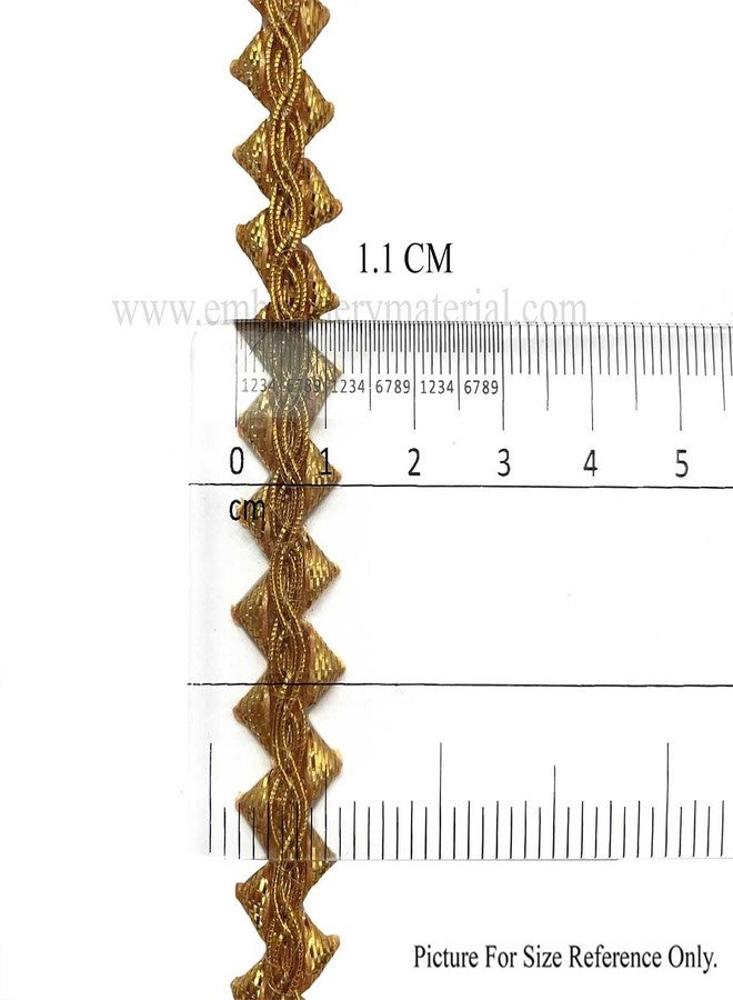 EmbroideryMaterial Golden Samosa Design Gota Patti Trim Lace Rolls for Edges of Saree, Blouse, Kurti & Dresses (Beige Gold & Rose Gold, 1.1CM Width, 2 Rolls, 18 Meters/Roll) - Image 4