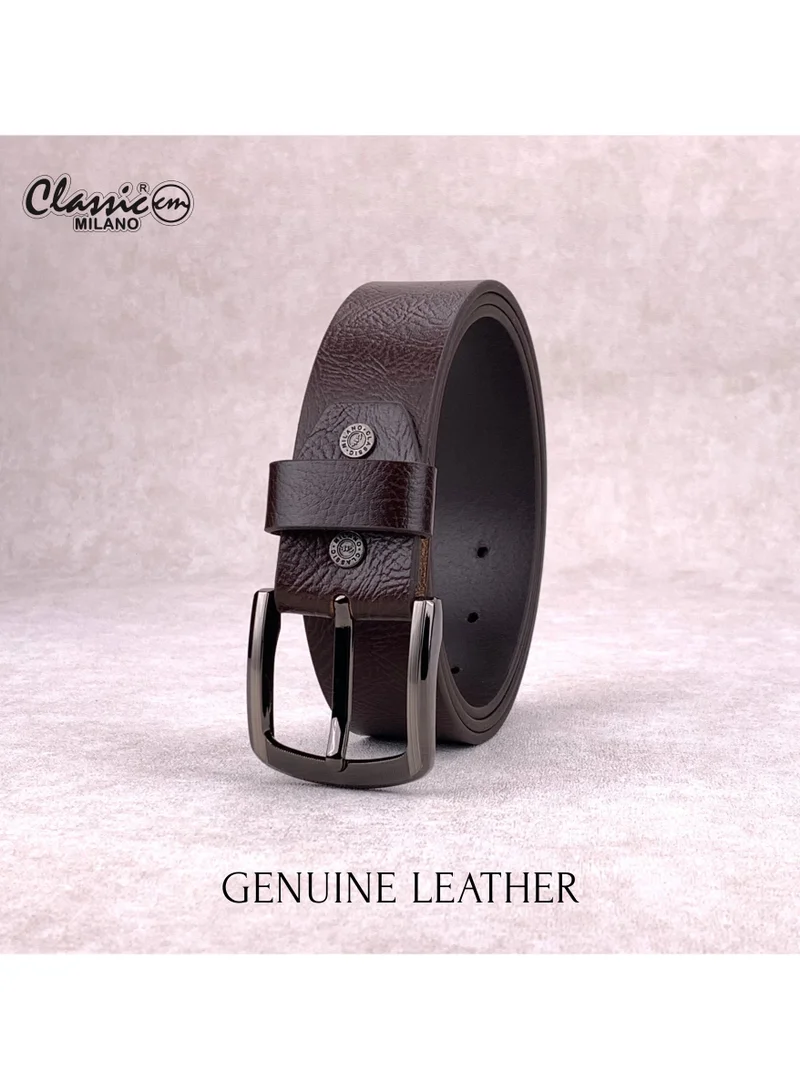 Classic Milano Brown (Osaka 40MM) Classic Milano Leather Belt for Men – Genuine Leather Mens Belt, Formal & Casual Dress Belt Men with Gift Box, Adjustable Men's Belts, Office & Daily Wear for Men | Best Price UAE