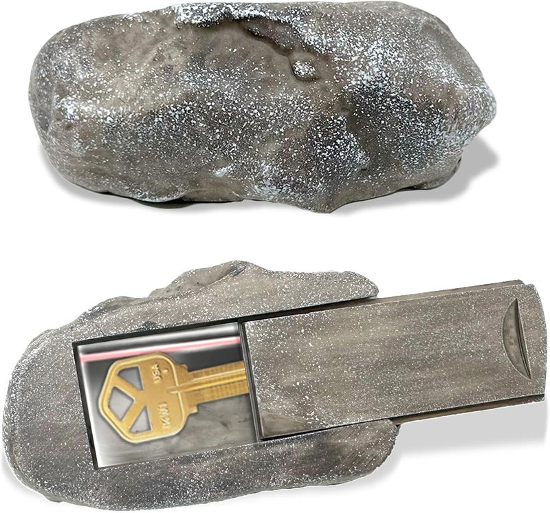 PANGAEA Key Hider Fake Rock, Weatherproof and Safe for Spare Keys, Real Look and Feel Stone, Garden, Outdoor, Geocaching (Type C Black, 1 pack) - Image 1