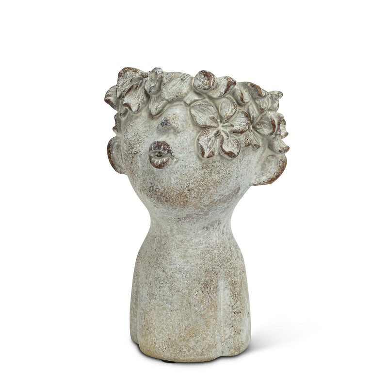 Abbott Collection 27ATHENS798 Half Male Face Planter7 H Grey