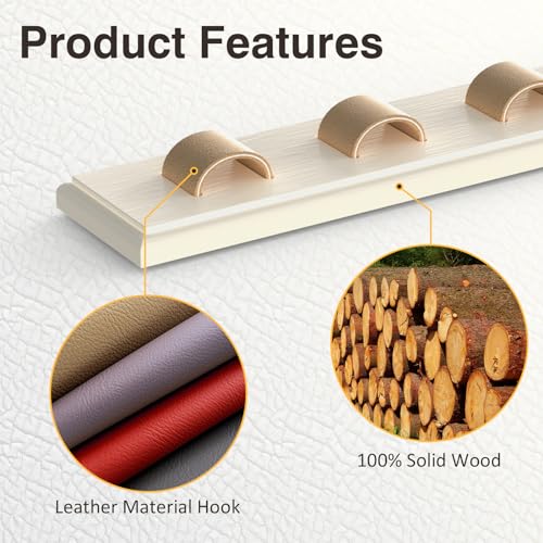 Durmmur 3 Pack Sunglass Organizer, Wall Mounted Sunglasses Organizer, Wooden Glasses Holder Sunglass Holder, Sunglasses Rack for Hanging Your Multiple Eyeglasses, for Wall, Home Decor(Cream) - Image 3