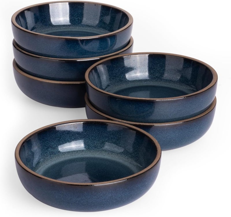 famiware Nature Ceramic Soy Sauce Dish Dipping Bowls Set of 6 3 oz Dipping Sauce DishesCupsPlates Small Serving Bowls for Side Dishes Condiments Sushi Appetizer Dessert Midnight Blue - Image 1