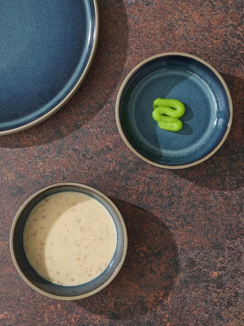 famiware Nature Ceramic Soy Sauce Dish Dipping Bowls Set of 6 3 oz Dipping Sauce DishesCupsPlates Small Serving Bowls for Side Dishes Condiments Sushi Appetizer Dessert Midnight Blue - Image 3