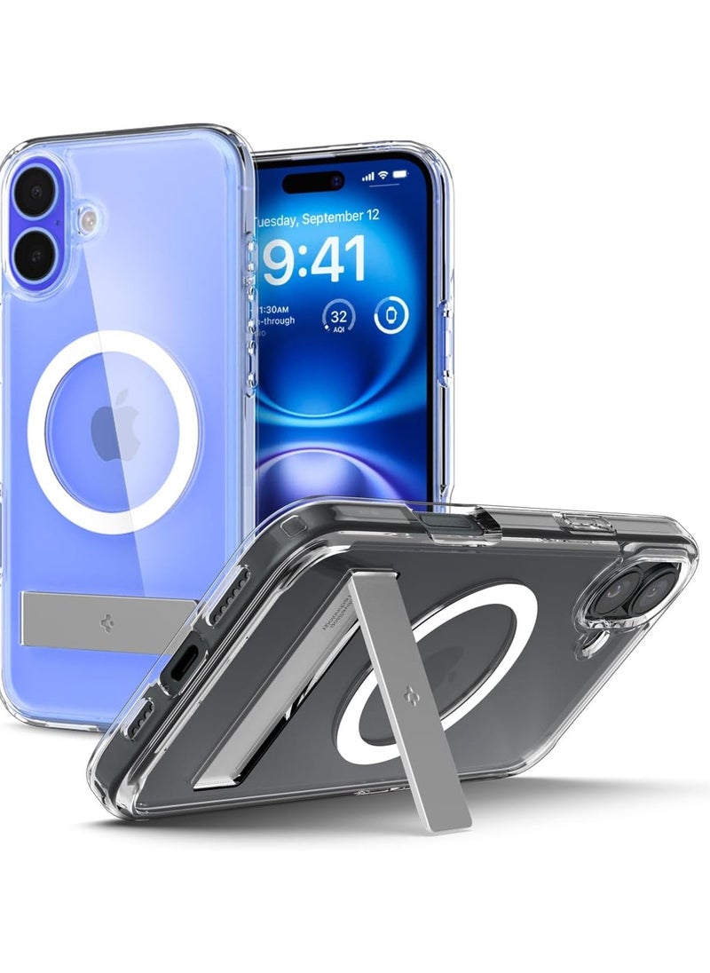Spigen Ultra Hybrid S MagFit iPhone 16 Case Cover MagSafe with Kickstand - Crystal Clear  - Image 1