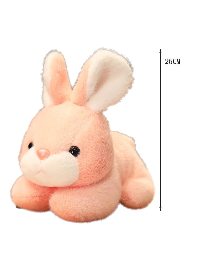 25 CM Cute Rabbit Shape Plush Toy Soft Stuffed Simulation Doll For Girls And Boys All Ages Gift (Pink) - Image 2