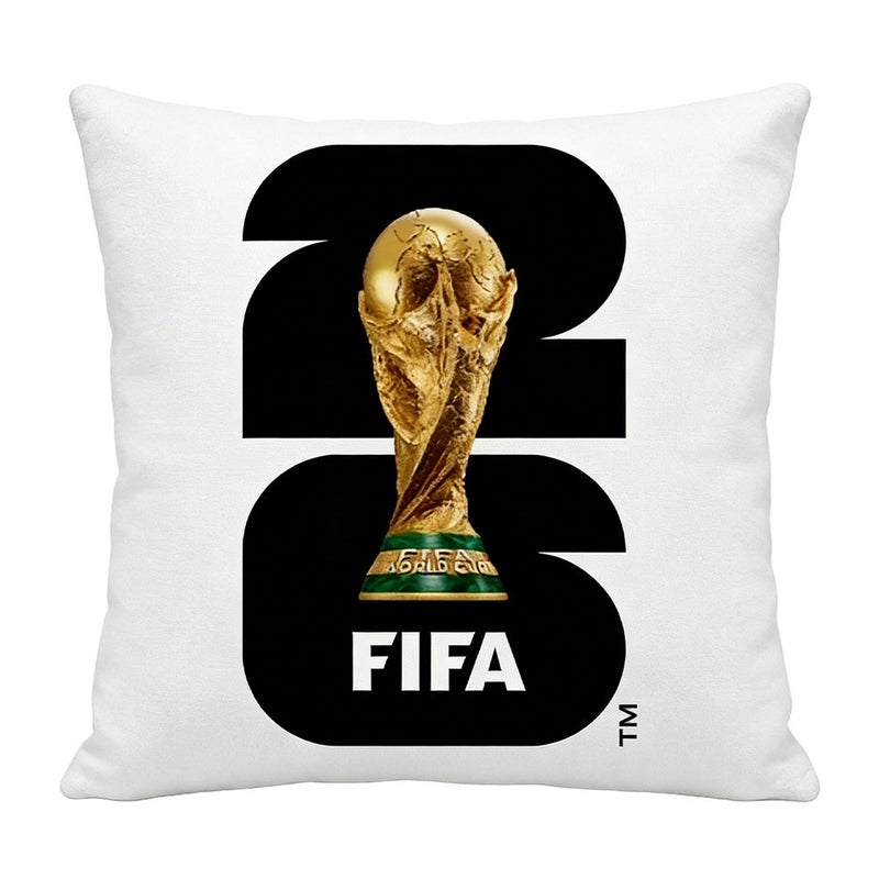 2026 World Cup Fan Home Decor Short Plush Linen Pillow Cover with Digital Football Print