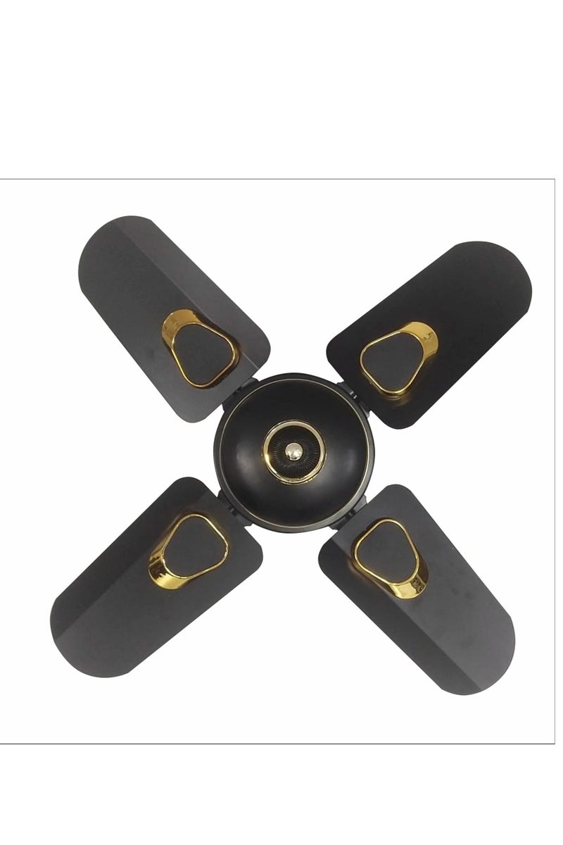 WINTEX Ceiling Fan 24-Inch – 4 Blades – Black with Gold Design – 220V - Image 1