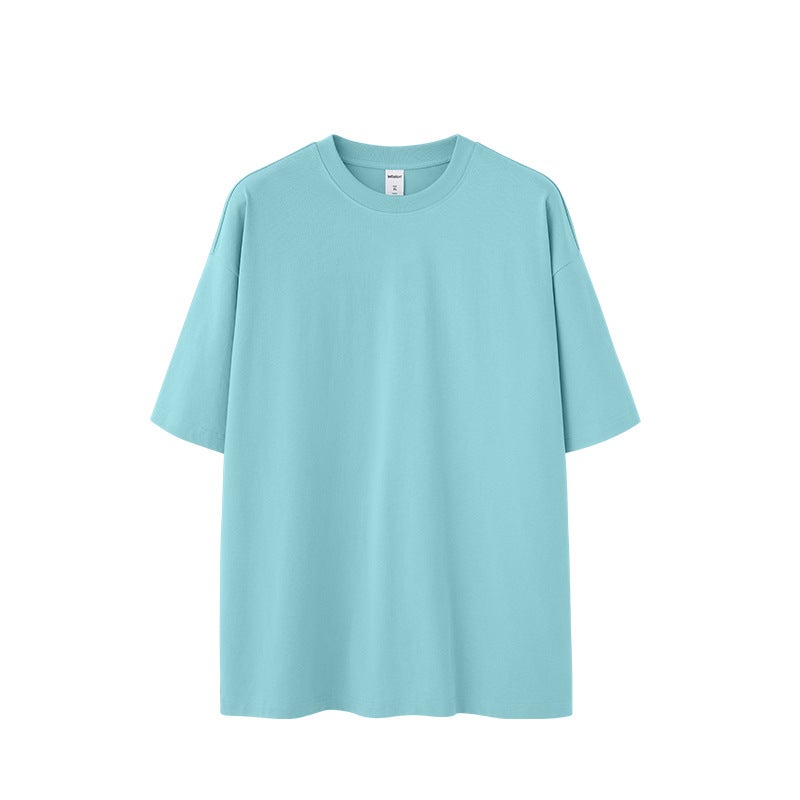 Jie Zhan Men's 260G Cotton T-Shirt – Solid Color Drop Shoulder Short Sleeves - Image 1