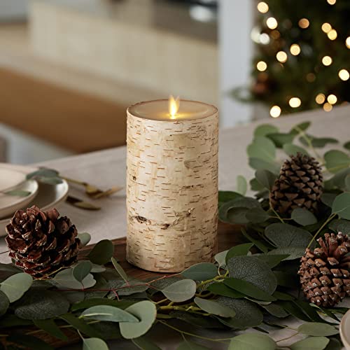 Luminara Realistic Artificial Flame Pillar Candle Wrapped with Real Birch Bark Moving Flame LED Battery Operated Lights Unscented Remote Ready Remote Sold Separately 40 x 70 - Image 5