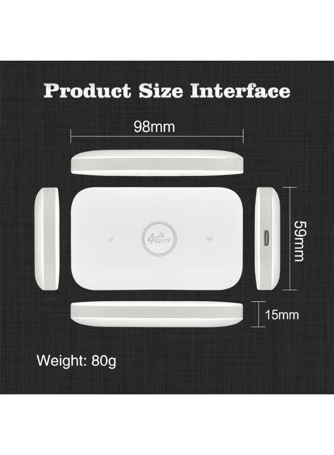 4G router Mifi wireless WiFi Router live broadcast portable WiFi portable car Eurasian travel WiFi modem with SIM card slot, up to 10 devices can be shared - Image 5