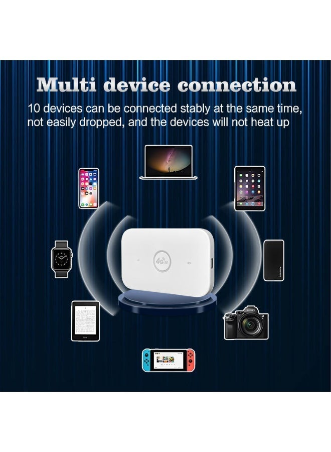 4G router Mifi wireless WiFi Router live broadcast portable WiFi portable car Eurasian travel WiFi modem with SIM card slot, up to 10 devices can be shared - Image 3