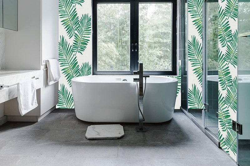 ELTON Waterproof Peel and Stick Floral Wallpaper, Self-Adhesive Vinyl Wall Covering for Bedroom, Living Room Bathroom Cabinet, Countertop (45 x 300 cms, Havana Palm Leaves) - Image 4