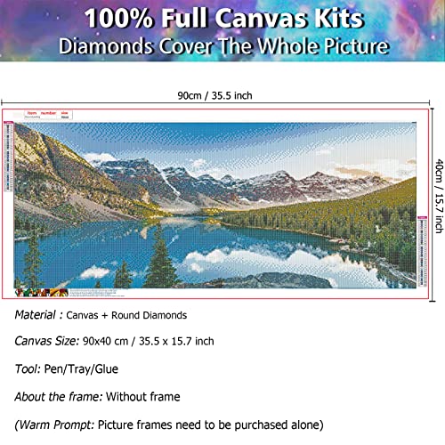 JATOK 5D Diamond Painting Kits for Adults DIY Large Mountain Full Round Drill (35.5 x 15.7 inch) Crystal Rhinestone Embroidery Pictures Arts Paint by Number Diamond Art Kits for Home Wall Decor - Image 4