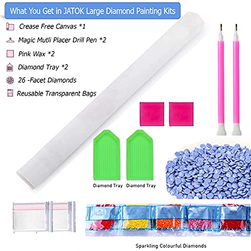 JATOK 5D Diamond Painting Kits for Adults DIY Large Mountain Full Round Drill (35.5 x 15.7 inch) Crystal Rhinestone Embroidery Pictures Arts Paint by Number Diamond Art Kits for Home Wall Decor - Image 5