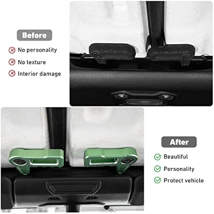 rayihni Freedom Panel Latch Compatible with Jeep Wrangler JL & Gladiator JT 2018 2019 2020 2021 2022 2023 2024, Hard top Removal Switch Handles, Interior Accessories(Green) - Image 3
