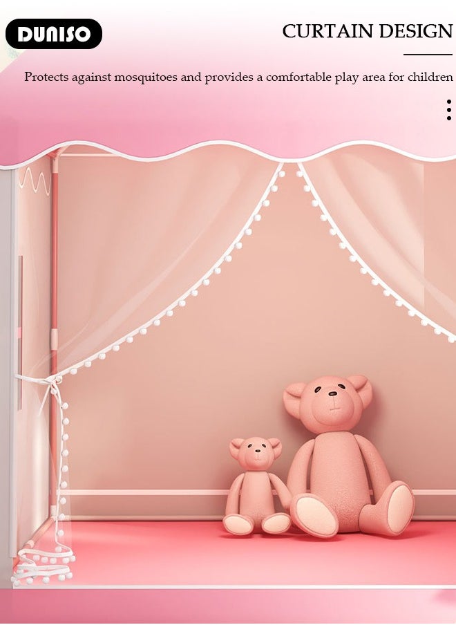 DUNISO Foldable Kids Play Tent, Kids Tent House Indoor with Windows,Washable Breathable Indoor Outdoor Play house, Easy to Set up and Stow Away Birthday Toy Ideal Gift for Girl & Boy in Holiday & Birthday  - Image 2