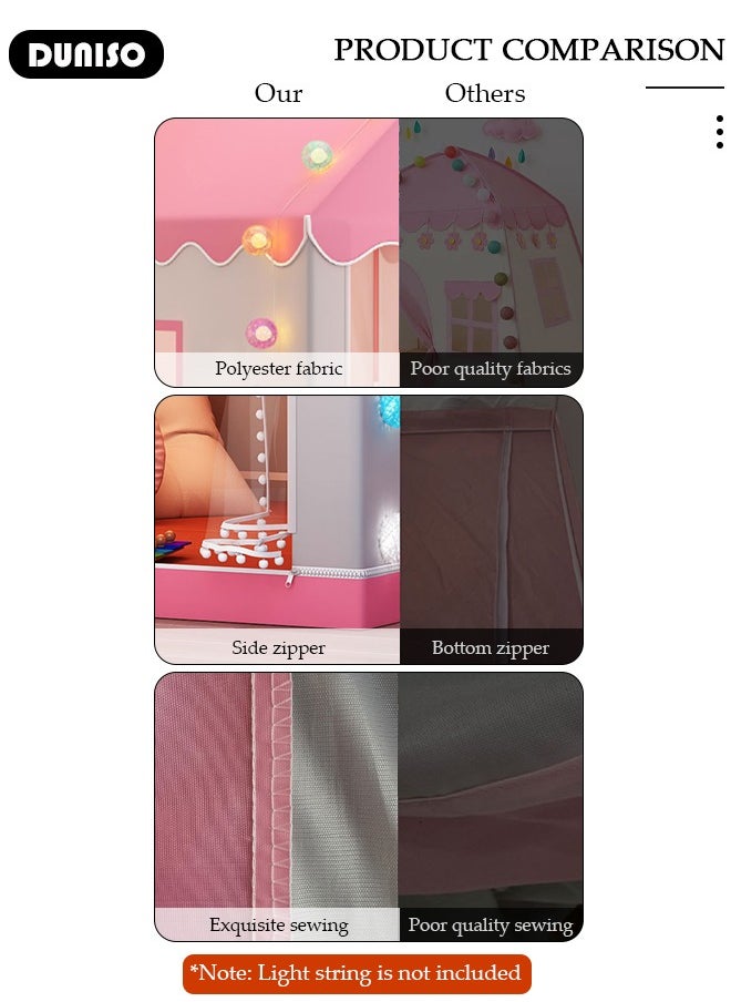 DUNISO Foldable Kids Play Tent, Kids Tent House Indoor with Windows,Washable Breathable Indoor Outdoor Play house, Easy to Set up and Stow Away Birthday Toy Ideal Gift for Girl & Boy in Holiday & Birthday  - Image 3