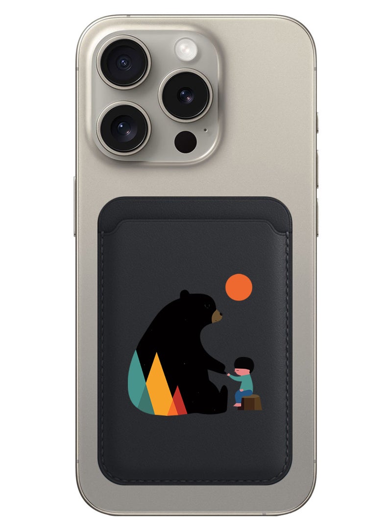 Theodor Magnetic Wallet, Compatible with MagSafe Wallet, for iPhone Wallet, for iPhone 16/15/14/13/12 Series, Not for iPhone 13/12 mini, 3 Card Holder, Vegan Leather, Black - Promise - Image 1