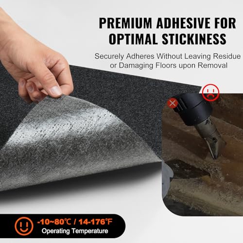 VEVOR 24 x 24 Peel and Stick Carpet Tiles Squares with Self Adhesive & Soft Padded for Indoor Outdoor Kitchen Living Room Bedrooms - Pack of 15/60 sq ft/Carbon Black - Image 5