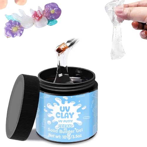 CAMUTKRY 3.5 oz UV Clay Clear Polymer Resin for 3D Crafts, DIY Jewelry Making, Silicone Molds, UV Curing, Crystal Clear Casting, Miniature Art, and Handmade Resin Projects - Image 1