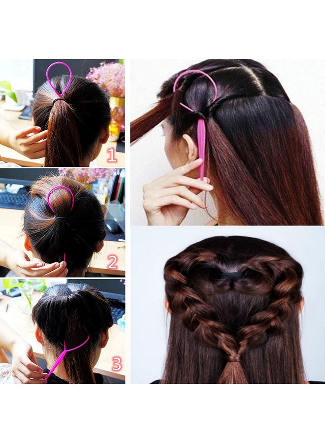 Schembo 1000Pcs Clear Elastic Hair Rubber Bands Soft And Small Hair Elastics Ties For Girls And Women 2Pcs Topsy Tail Hair Toolshair Loop Styling Tool1Pcs Rat Tail Combs For Hair Stylingpink Schembo - Image 5