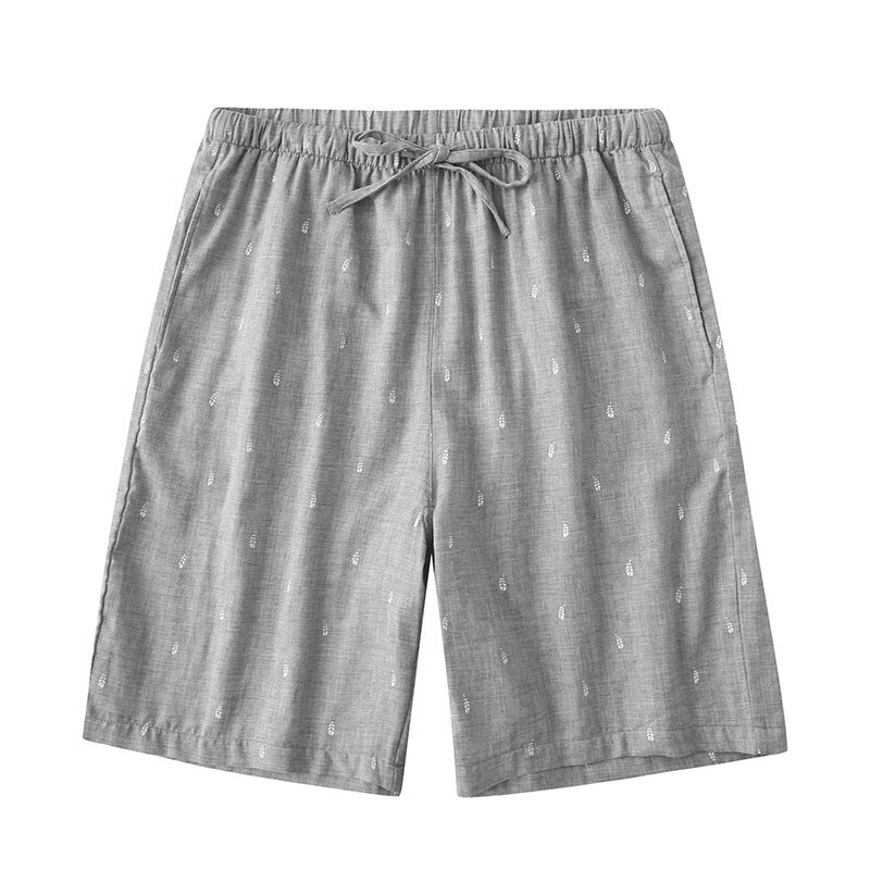 Mens Cotton Summer Sleep Shorts Casual Plus Size Gray feather Gray feather - Image 1