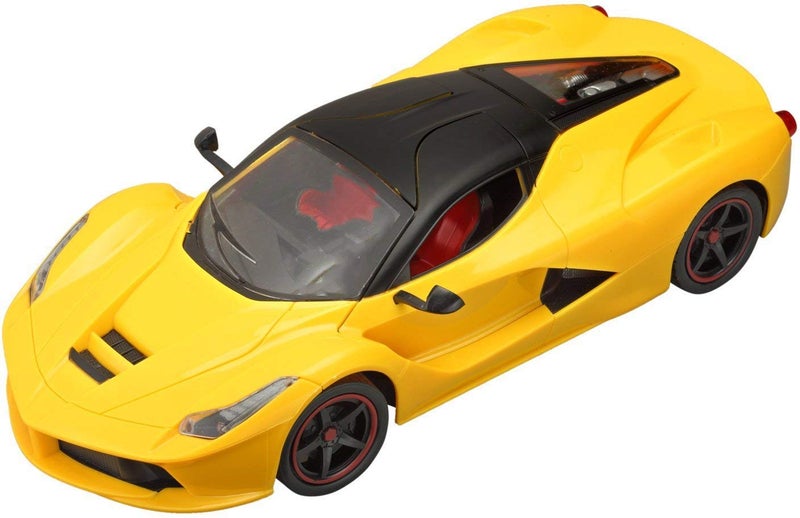 Webby Remote Controlled Rechargeable Super Car with Opening Doors and LED Headlight | Birthady Gifts for Kids (Yellow) - Image 2