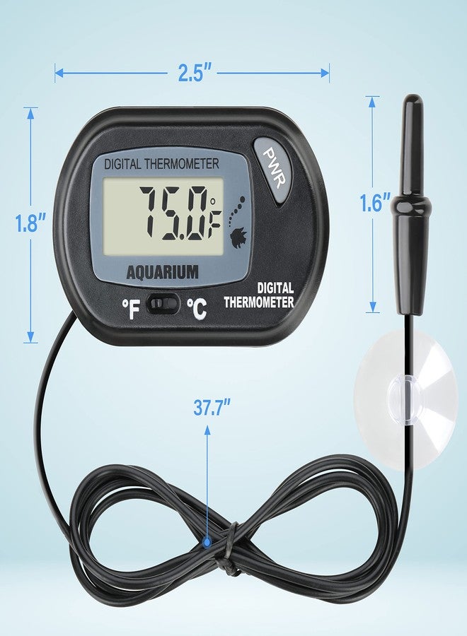 Simple Deluxe LCD Digital Aquarium Thermometer, Reptile Fish Tank Water Terrarium Temperature with Suction Cup for Turtle - Image 5