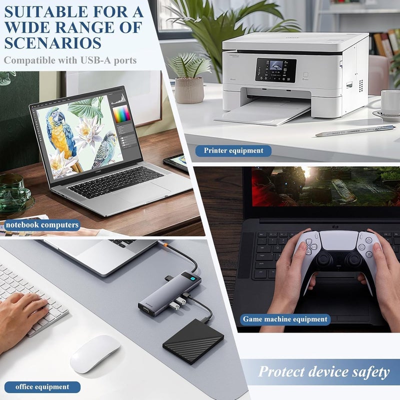 كاست ويف سدادات الغبار USB، سدادات الغبار من النوع A، واقيات المنافذ، متينة وموثوقة، أغطية سدادات واقية من الغبار للمنافذ الأنثوية A، الأجهزة، الإلكترونيات، تمنع الغبار والحطام (10 قطع، أسود) - Image 2