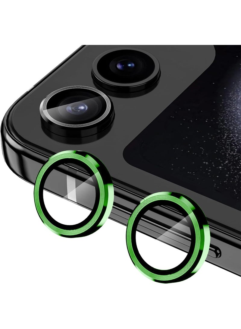 Wtech Premium Camera Lens Tempered Glass Protector Shield For Samsung Galaxy Z Flip6 5G 2024 Black/Green - Image 1